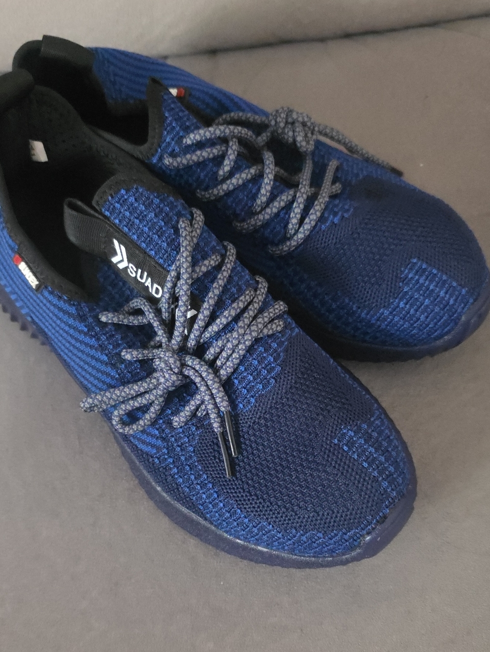 Men's Weighted Steel Toe Safety Navy Blue Knit Shoes